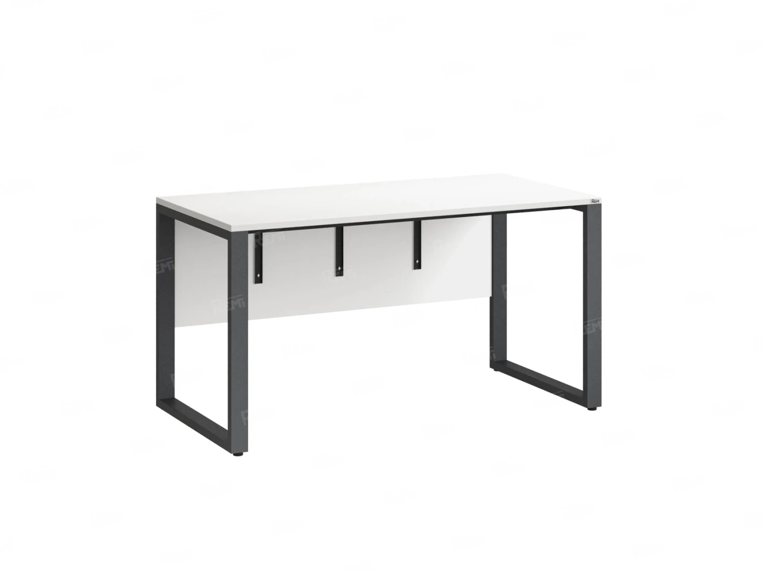 Стол прямой на О-образных опорах, экран ЛДСП 1200x700x750 RM006-12x7 Белый/Серый