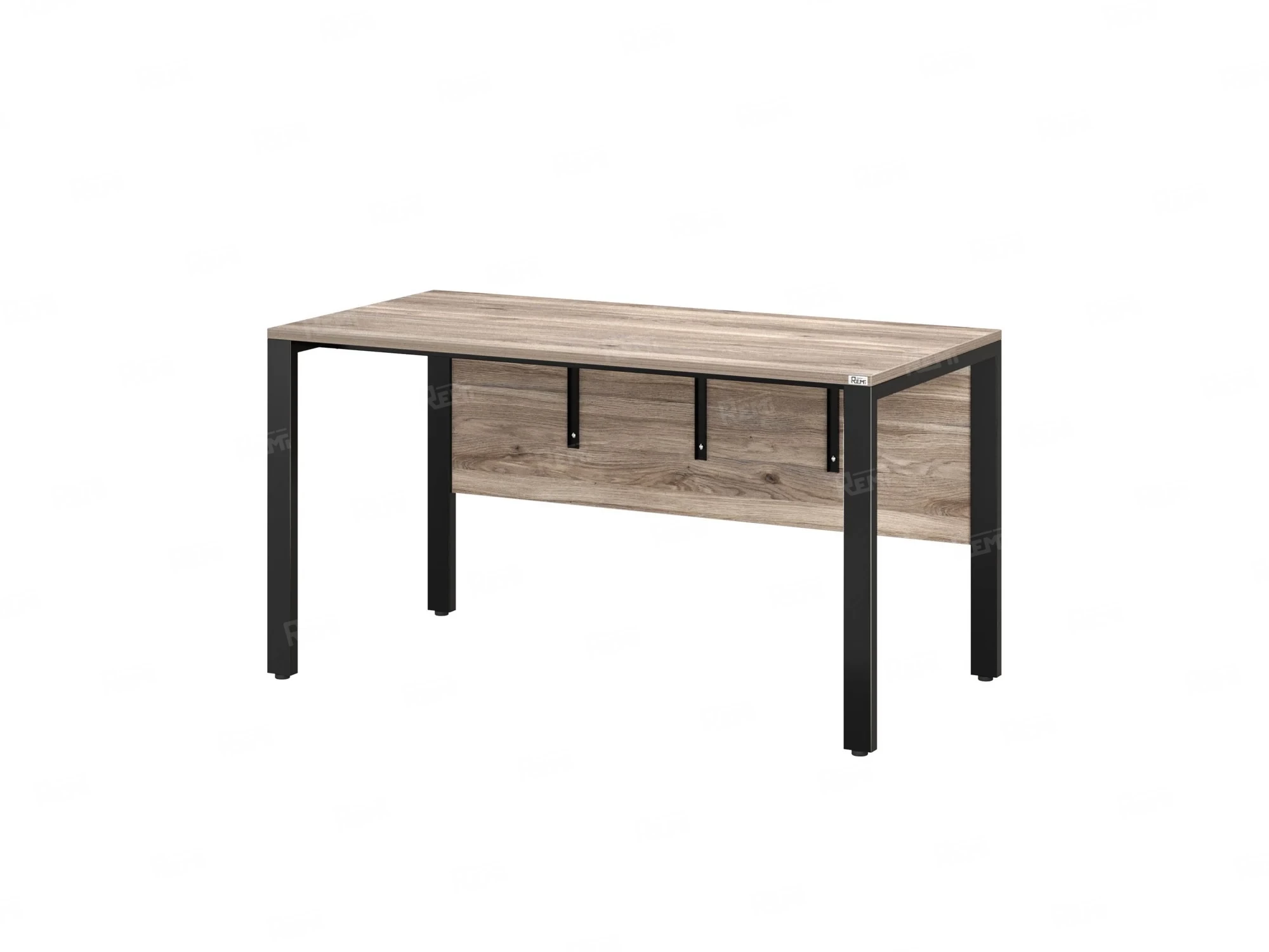 Стол прямой на П-образных опорах, экран ЛДСП 1400x800x750 RM005-14x8 Дуб Маувелла/Черный