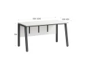 Стол прямой, Л-опора, экран ЛДСП,парящая стол-ца 1000x700x750 RM009-10x7 Белый/Серый