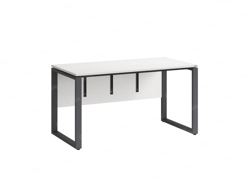 Стол прямой, О-опоры, экран ЛДСП,парящая стол-ца 1000x600x750 RM008-10x6 Белый/Серый