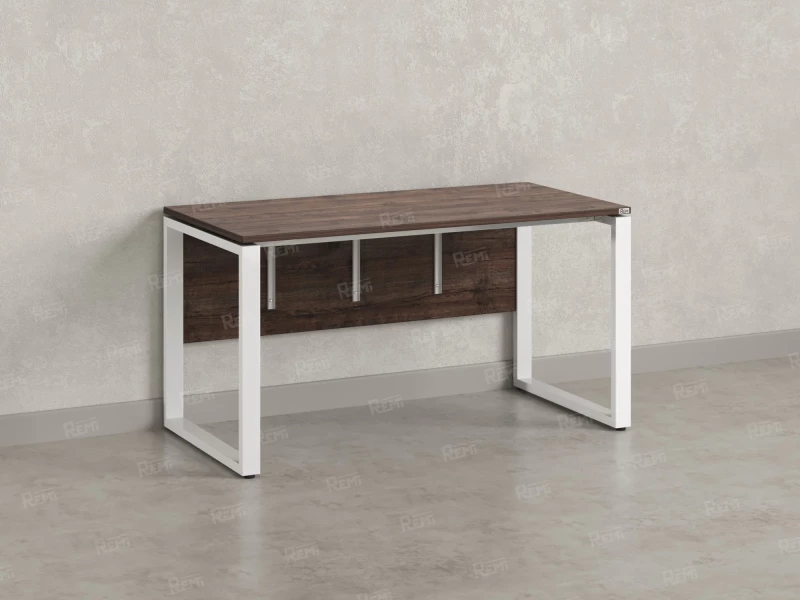 Стол прямой, О-опоры, экран ЛДСП,парящая стол-ца 1800x700x750 RM008-18x7 Дуб Апрельский шоколад/Белый