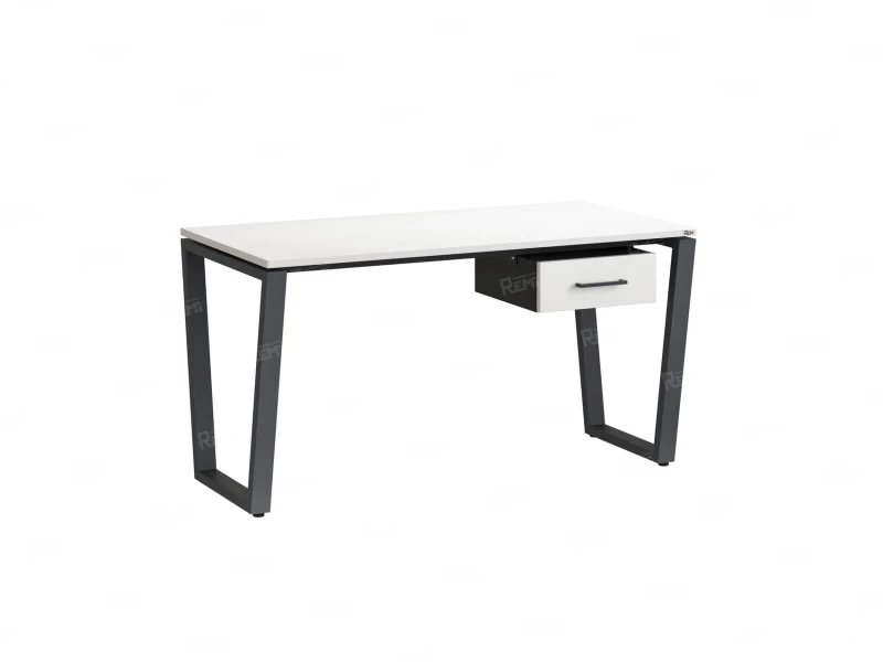 Стол прямой с подвесной тумбой, U-опора 1600x600x750 RM034-16x6 Белый/Серый