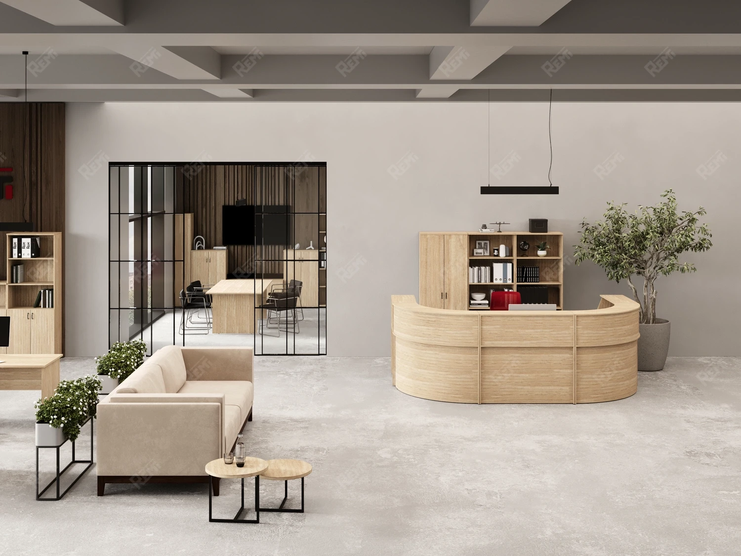 Блок ресепшн RLG068 с полкой 100x70x125 Дуб Сонома, Серия ЛАЙТ | LIGHT