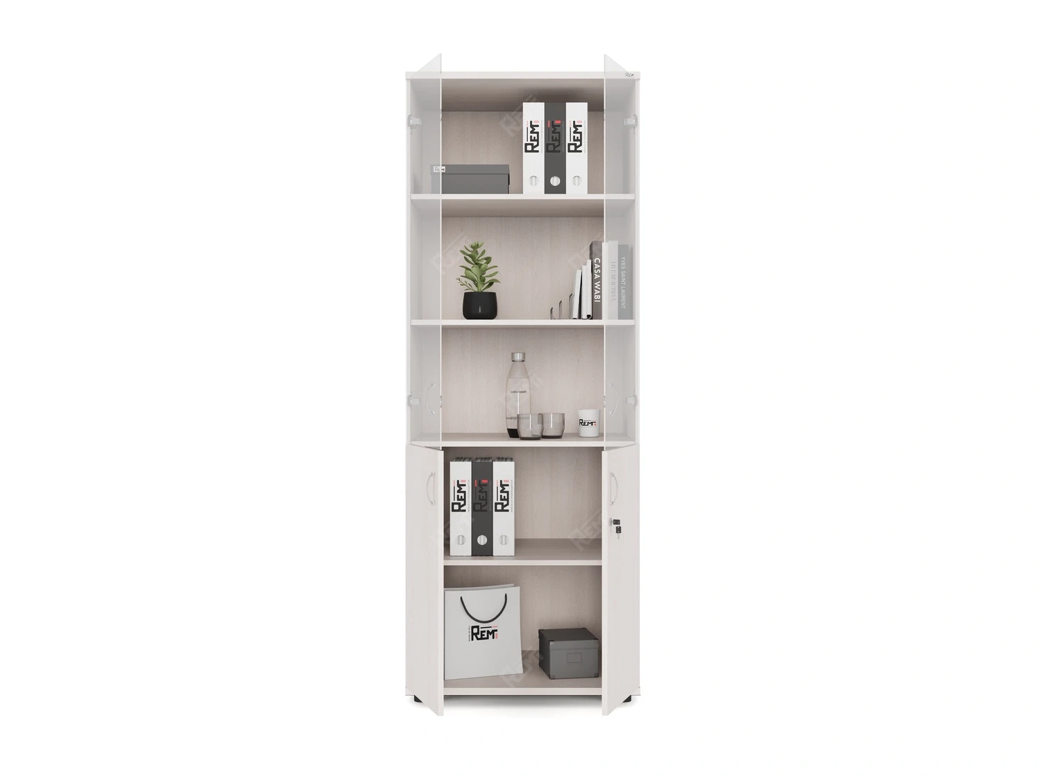 Шкаф комбинированный RLG039 700х550х1830 Дуб Молочный, Серия ЛАЙТ | LIGHT