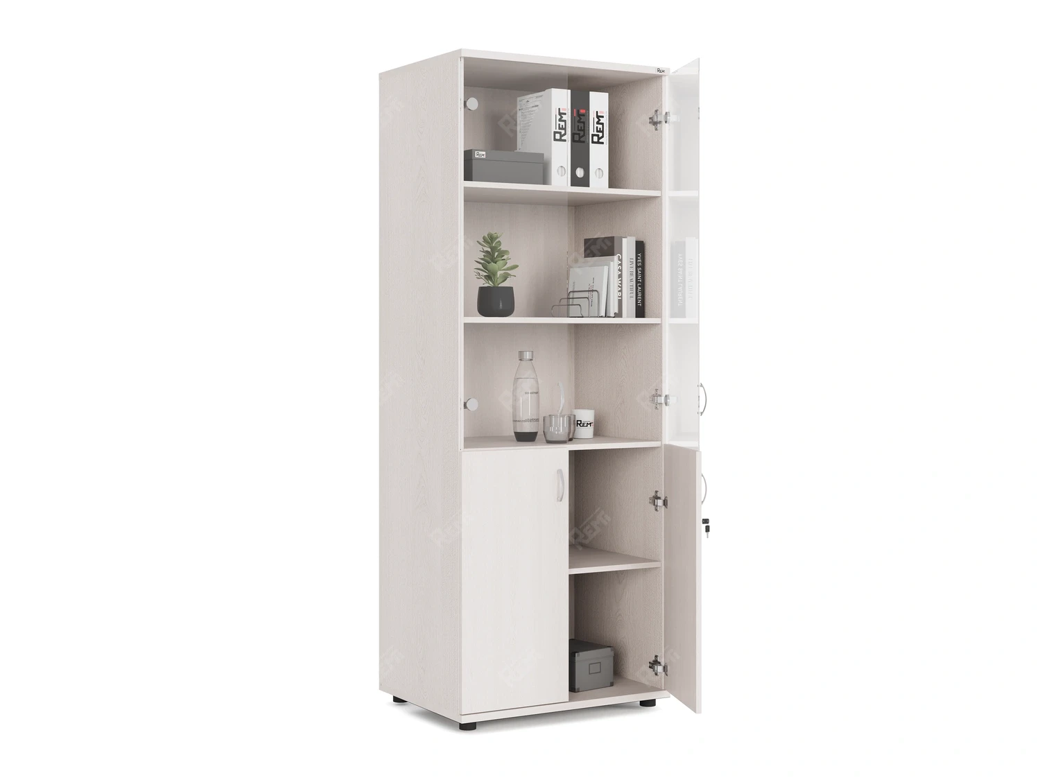 Шкаф комбинированный RLG039 700х550х1830 Дуб Молочный, Серия ЛАЙТ | LIGHT