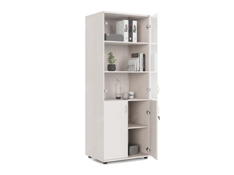 Шкаф комбинированный RLG039 700х550х1830 Дуб Молочный, Серия ЛАЙТ | LIGHT