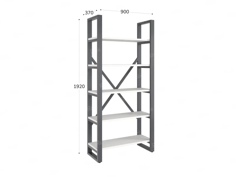Стеллаж, 5 уровней 900x370x1920 RM130-90x37 Серый/Серый