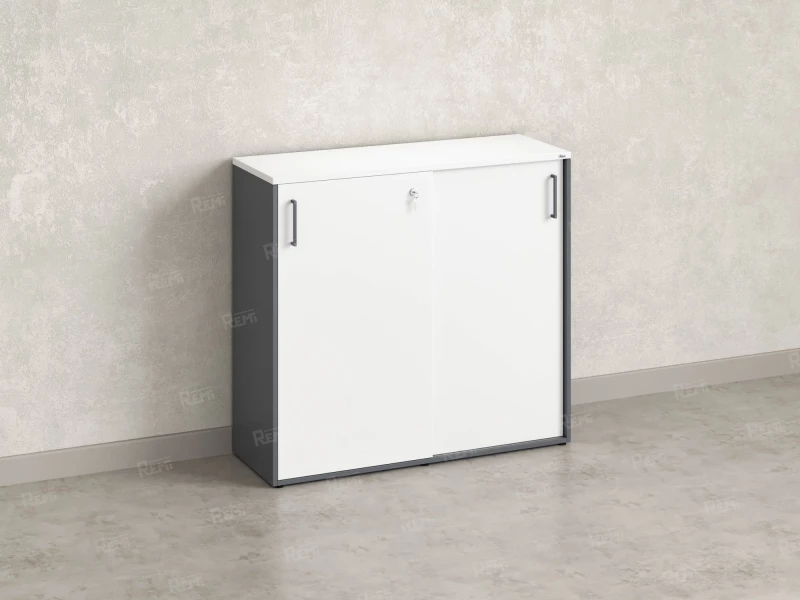 Шкаф-купе низкий, 3 полки, на регулируемых опорах 1200x420x1100 RM129-120x42 Белый/Серый