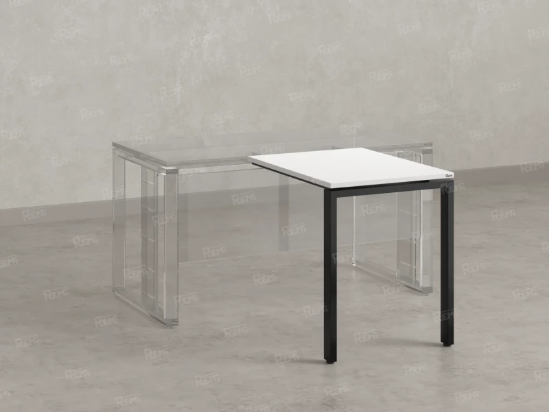 Брифинг прямой, с парящей столешнецей, на П-образном каркасе 1200x800x750 RM070-12x8 Белый/Черный