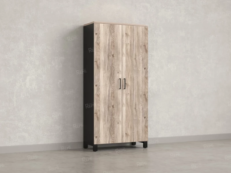 Шкаф распашной, 5 уровней 900x420x1900 RM152-90x41 Дуб Маувелла/Черный