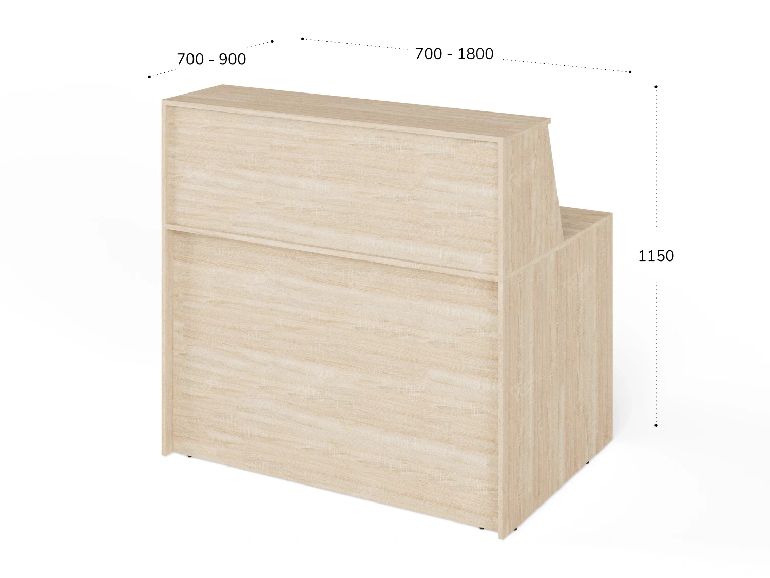 Блок ресепшн RLG068 с полкой 90x90x125 Дуб Сонома, Серия ЛАЙТ | LIGHT