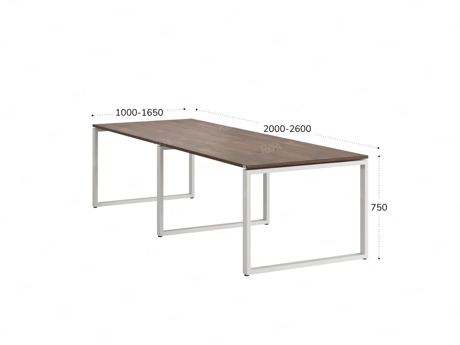Cтол для переговоров, на О-обазном каркасе 2100x1200x750 RM081-210x120 Дуб Апрельский шоколад/Белый
