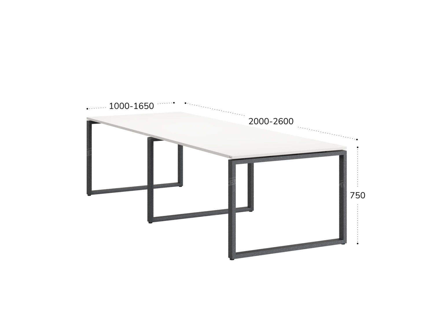 Cтол для переговоров, на О-обазном каркасе 2200x1200x750 RM081-220x120 Белый/Серый