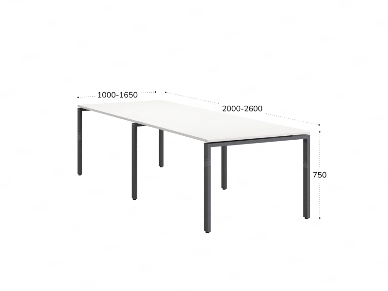 Cтол для переговоров, на П-образном каркасе 2200x1650x750 RM080-220x165 Белый/Серый