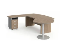 BRL RB073-255x200L Стол рук-ля L угл. бриф и тумба 3 ящ. 2550х2000х760 Шорвуд/Серый вулканический