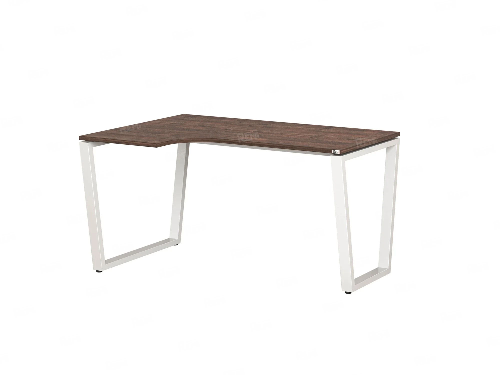 Стол угловой, U-опора, левый 1400x600/900x750, RM051-14x6-9 Дуб Апрельский шоколад/Белый
