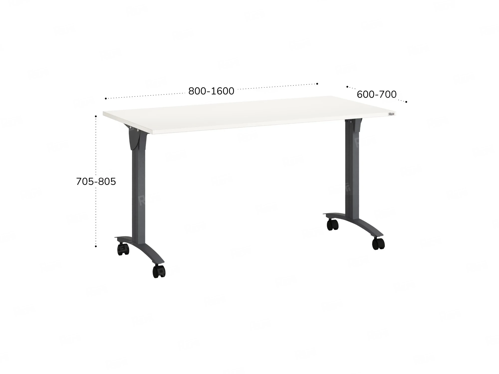 Стол складной, мобильный 1400x700x750 RM011-14x7 Белый/Серый