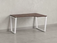 Стол угловой, U-опора, правый 1800x600/900x750, RM050-18x6-9 Дуб Апрельский шоколад/Белый