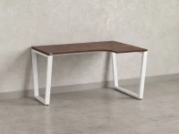 Стол угловой, U-опора, правый 1800x600/900x750, RM050-18x6-9 Дуб Апрельский шоколад/Белый