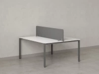 Бенч-система, 2 рабочих места, с одним тканевым экраном 1200x1200x750 RM165-1-12x12 Белый/Серый