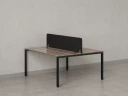 Бенч-система, 2 рабочих места, с одним тканевым экраном 1600x1200x750 RM165-1-16x12 Дуб Маувелла/Черный