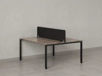 Бенч-система, 2 рабочих места, с одним тканевым экраном 1600x1200x750 RM165-1-16x12 Дуб Маувелла/Черный