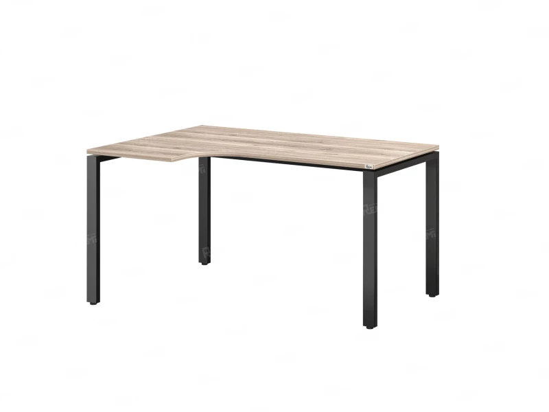 Стол угловой, П-опора, левый 1600x700/900x750, RM053-16x7-9 Дуб Маувелла/Черный