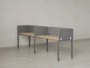 Бенч-система в 1 ряд, 2 рабочих места 5 тканевых экранов 2400x800x750 RM167-1-24x8 Вяз Швейцарский светлый/Серый