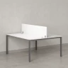 Бенч-система, 2 рабочих места, с одним экраном ЛДСП 1400x1600x750 RM165-2-14x16 Белый/Серый