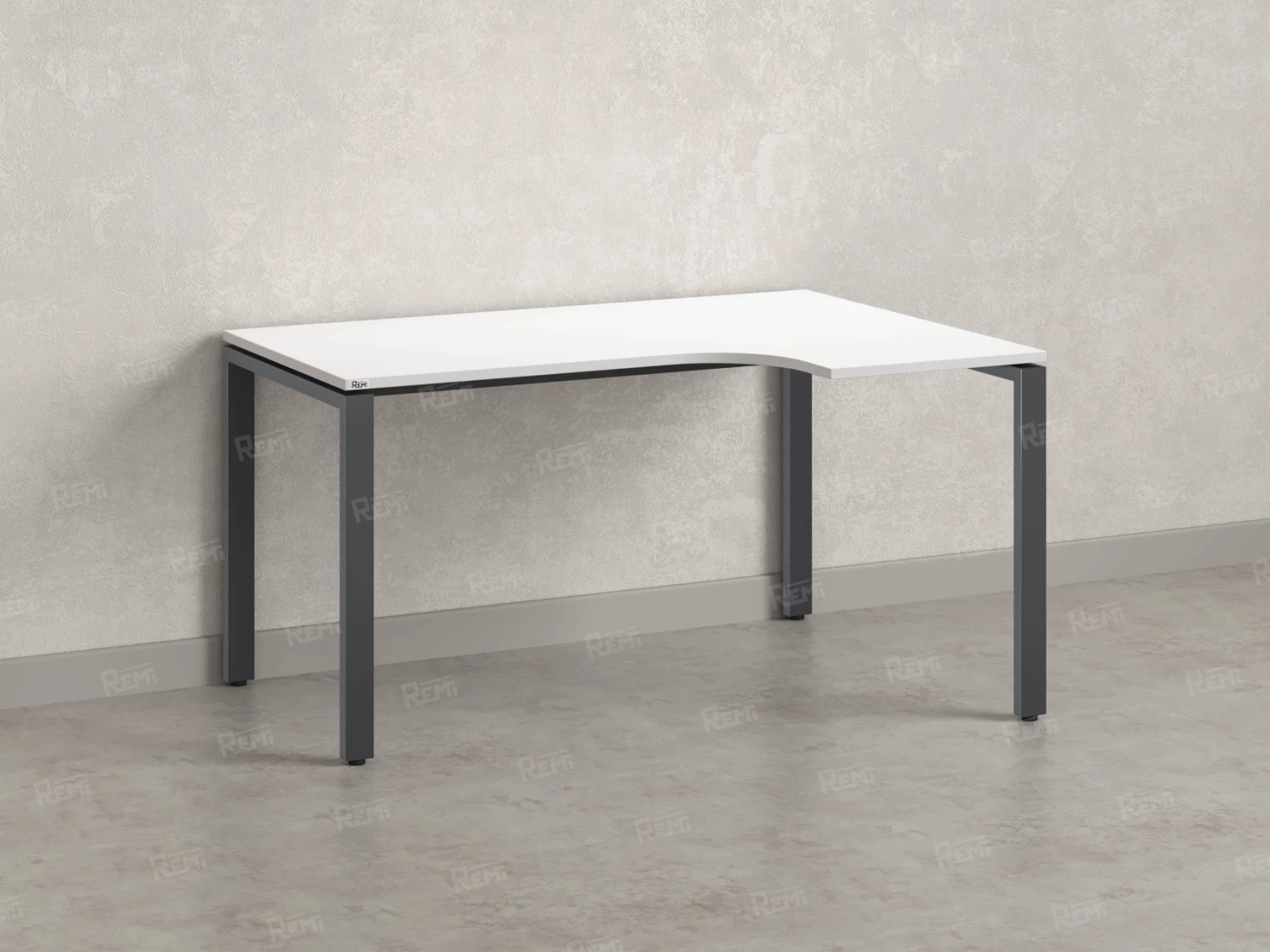 Стол угловой, П-опора, правый 1600x900/1200x750, RM052-16x9-12 Белый/Серый