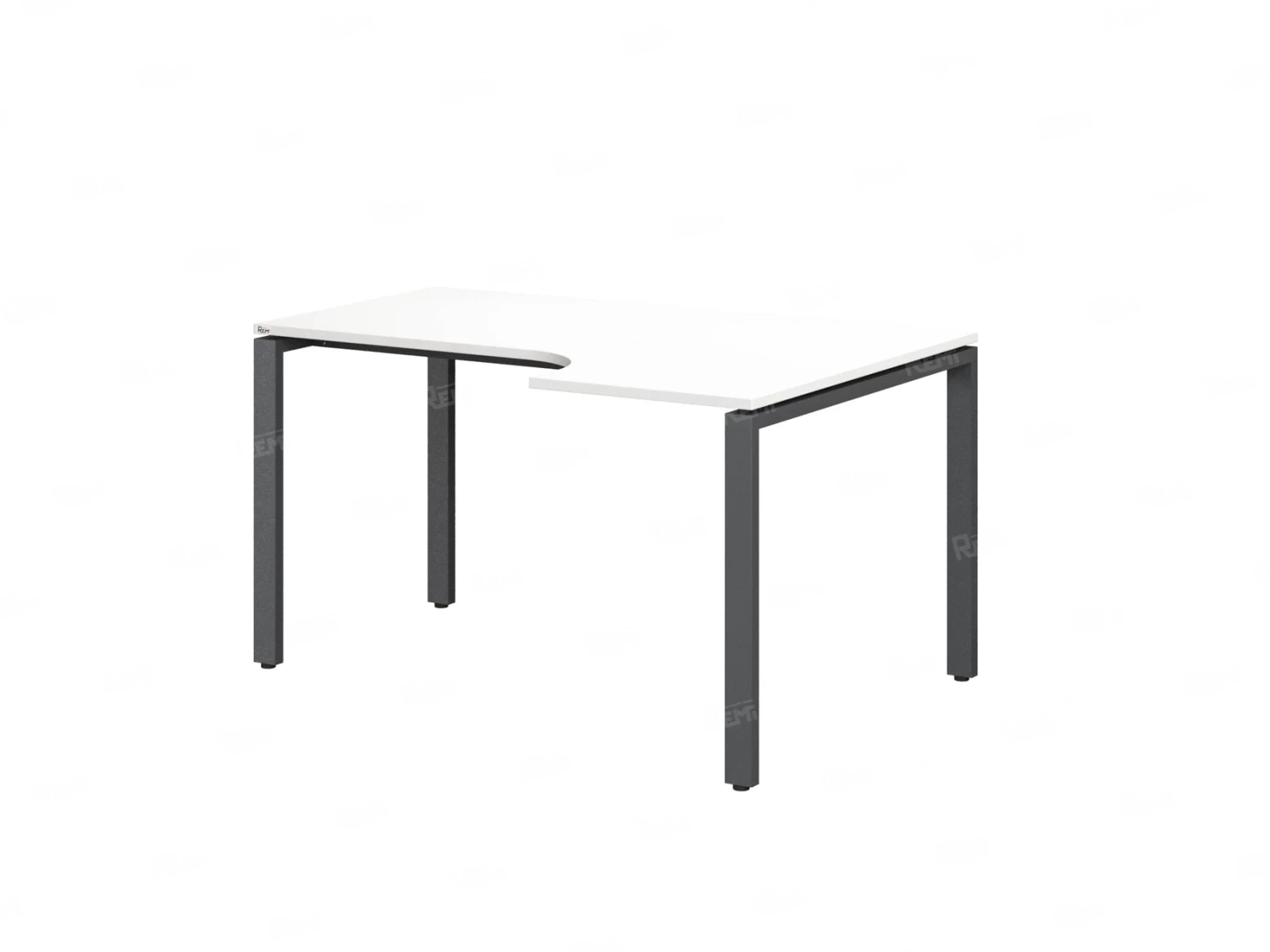 Стол угловой, П-опора, правый 1600x900/1200x750, RM052-16x9-12 Белый/Серый