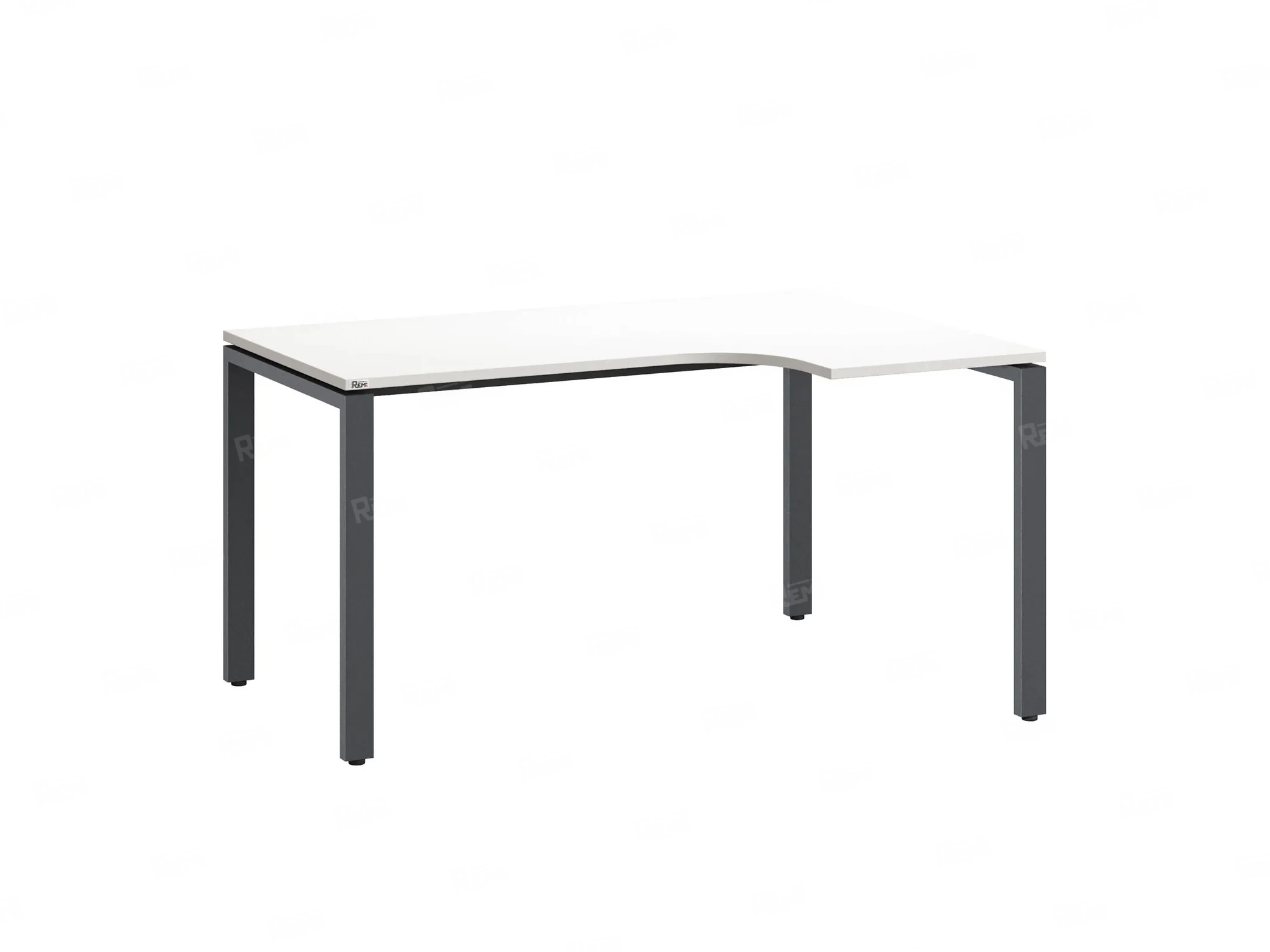 Стол угловой, П-опора, правый 1600x900/1200x750, RM052-16x9-12 Белый/Серый