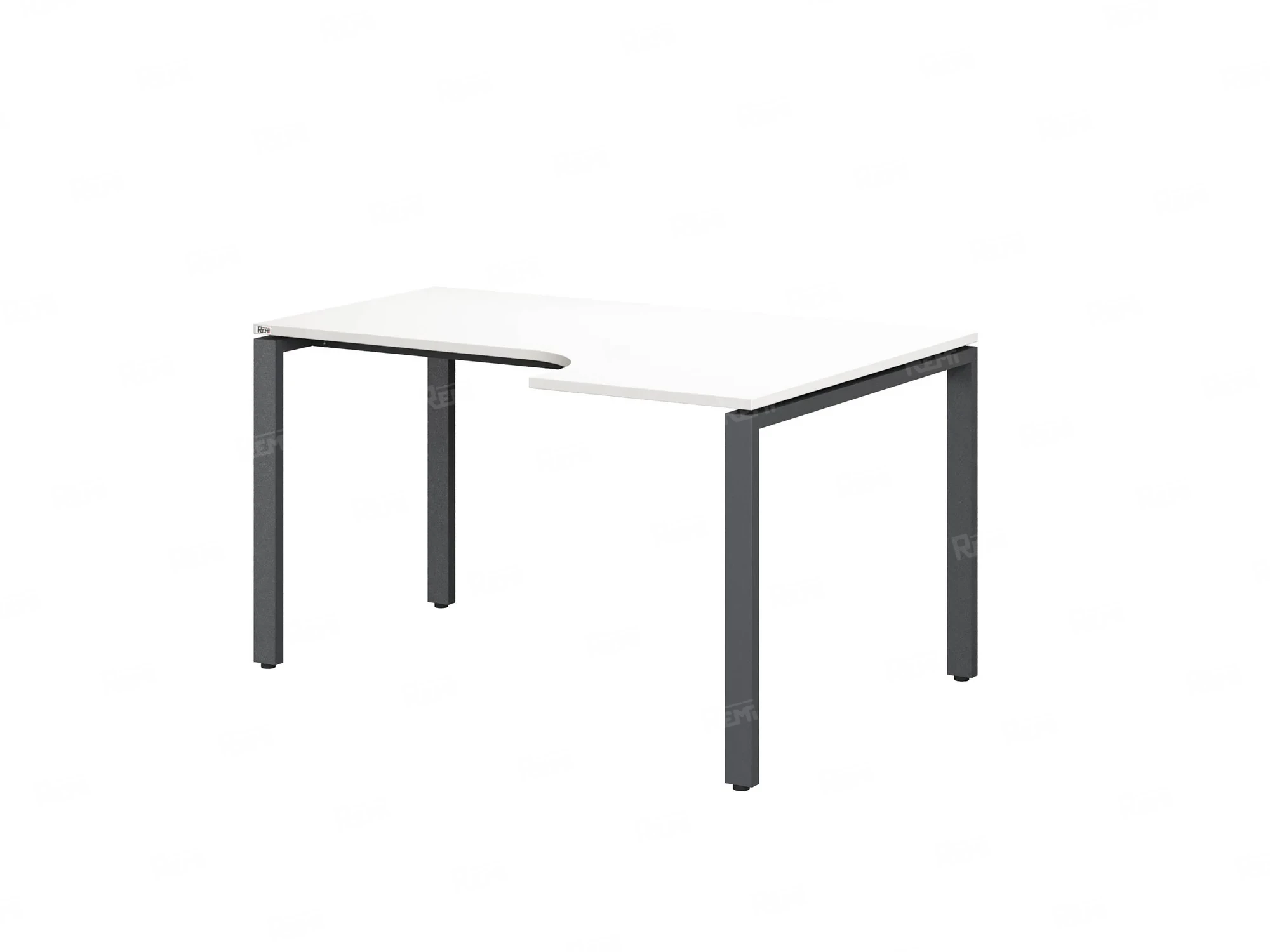 Стол угловой, П-опора, правый 1600x900/1200x750, RM052-16x9-12 Белый/Серый