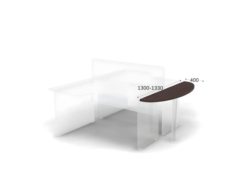 BRL RB026-130х40 Приставной элемент для 2 столов с перегородкой (без опоры) 1300х400х28 Венге