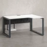 Стол угловой, экран металл, О-опора, правый 1400x900/1200x750, RM057-14x9-12 Белый/Серый