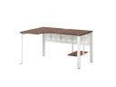 Стол угловой, экран металл, П-опора, левый 1600x600/900x750, RM059-16x6-9 Дуб Апрельский шоколад/Белый