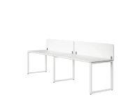 Бенч-система в 1 ряд, 2 рабочих места 2 тканевых экранов 2000x800x750 RM168-3-20x8 Белый/Белый