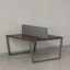 Бенч-система, 2 рабочих места, с одним тканевым экраном 1600x1600x750 RM172-1-16x16 Дуб Апрельский шоколад/Серый