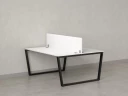 Бенч-система, 2 рабочих места, с одним экраном ЛДСП 1200x1200x750 RM172-2-12x12 Белый/Черный