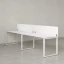 Бенч-система в 1 ряд, 2 рабочих места 2 ЛДСП экранов 2700x700x750 RM168-4-27x7 Белый/Белый