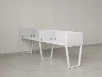 Бенч-система в 1 ряд, 2 рабочих места 5 тканевых экранов 3600x600x750 RM174-1-36x6 Белый/Белый