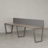 Бенч-система в 1 ряд, 2 рабочих места 2 тканевых экранов 2700x800x750 RM174-3-27x8 Дуб Маувелла/Серый