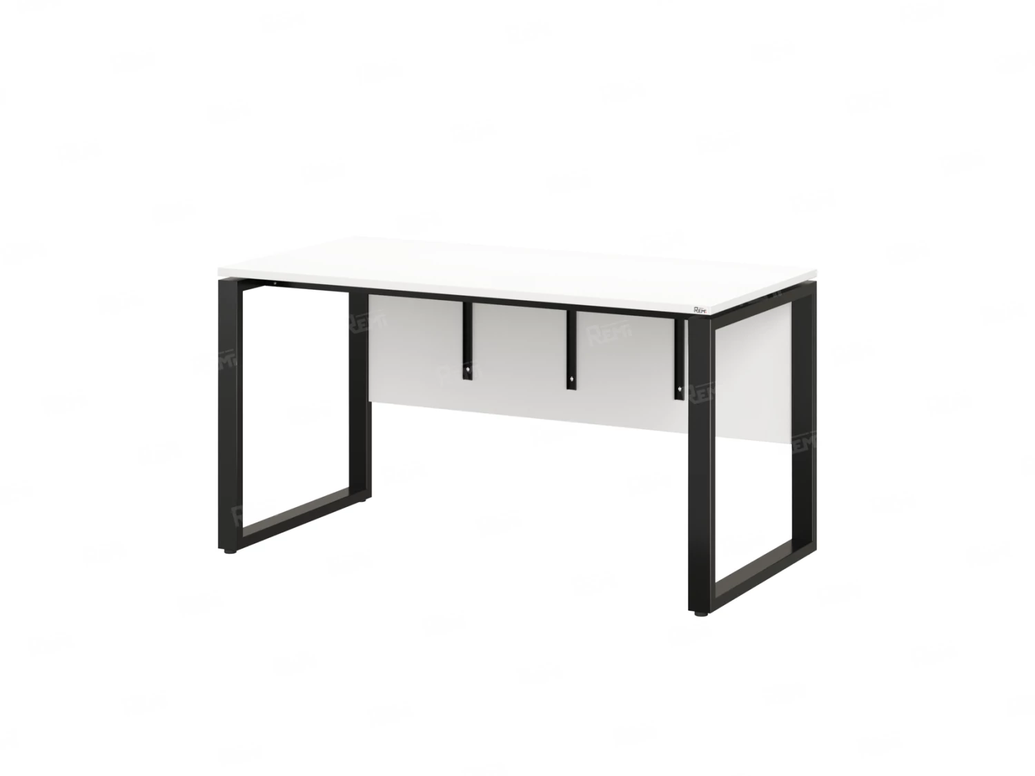 Стол прямой, О-опоры, экран ЛДСП,парящая стол-ца 1000x600x750 RM008-10x6 Белый/Черный