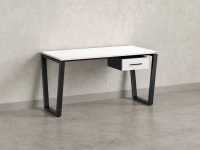 Стол прямой с подвесной тумбой, U-опора 1600x600x750 RM034-16x6 Белый/Черный