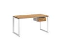 Стол прямой с подвесной тумбой, О-опора 1600x600x750 RM036-16x6 Дуб Юстус/Белый
