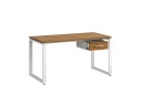 Стол прямой с подвесной тумбой, О-опора 1600x600x750 RM036-16x6 Дуб Юстус/Белый