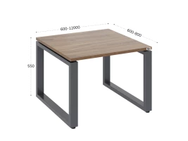 Журнальный стол с полкой 900x600x550 RM182-9x6 Дуб Юстус/Серый