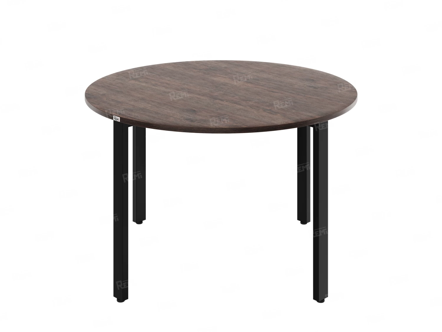 Круглый стол на П-образных опорах 1500x1500x750 RM186-15x15 Дуб Апрельский шоколад/Черный