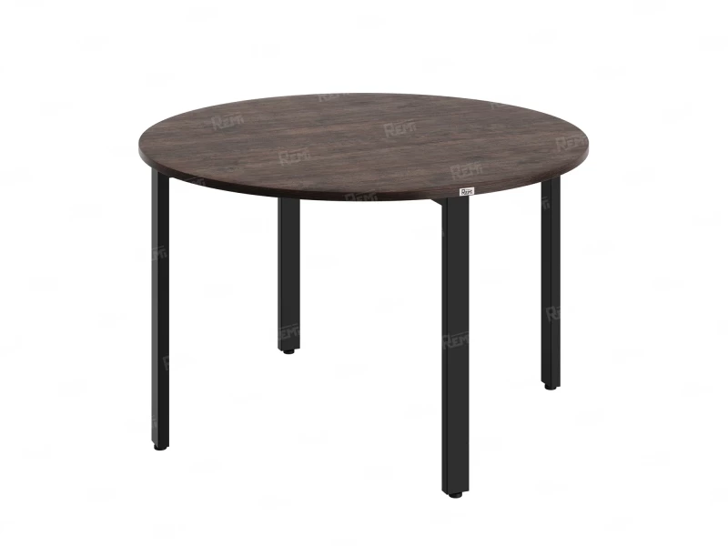 Круглый стол на П-образных опорах 1500x1500x750 RM186-15x15 Дуб Апрельский шоколад/Черный