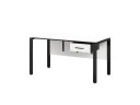 Стол прямой, подвесная тумба, ЛДСП экран, П-опора 2000x800x750 RM030-20x8 Белый/Черный
